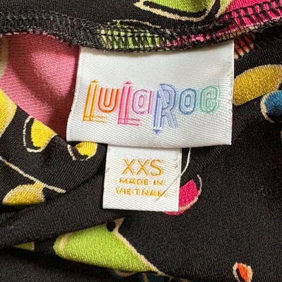 Lularoe Floral Maxi Skirt-Black W/ Neon Floral Pattern-XXS-GUC - Picture 4 of 5